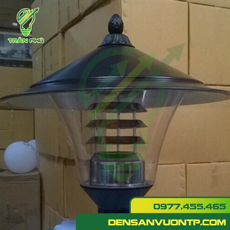 Đèn sân vườn kính trong đầu nấm b