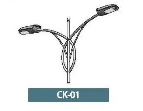 CỘT THÉP BÁT GIÁC CẦN KÉP CK01 CÓ ĐUÔI CẦN_2