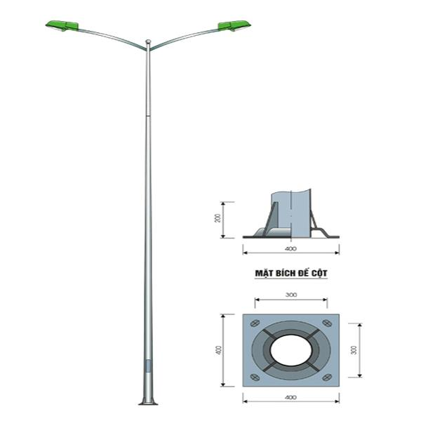 CỘT THÉP BÁT GIÁC ĐÔI CK05
