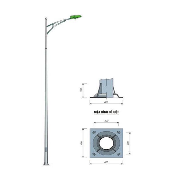 CỘT THÉP TRÒN CÔN CẦN ĐƠN CD03