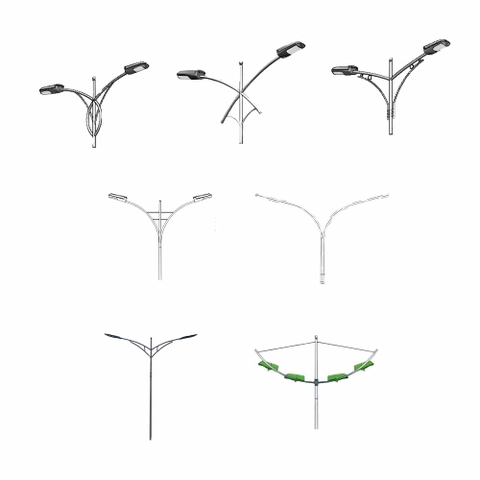 Cần Đèn Đơn - Đôi Cho Cột Đèn Cao Áp Rời Cần - Cần Đèn Gắn Tường Cao - Cần Đèn Cột Bê Tông 2