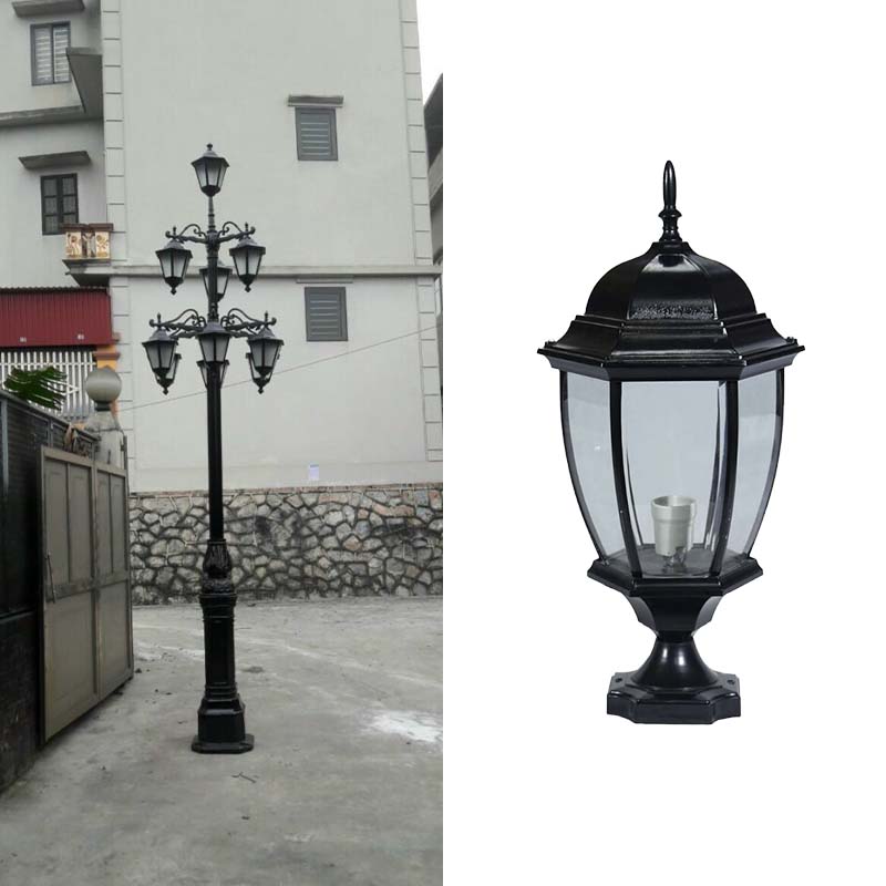 Cột sân vườn kiến trúc Châu Âu TPTCLC - đèn lồng chùa