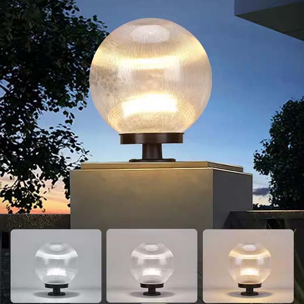 Đèn trụ cổng - bóng cầu sọc b
